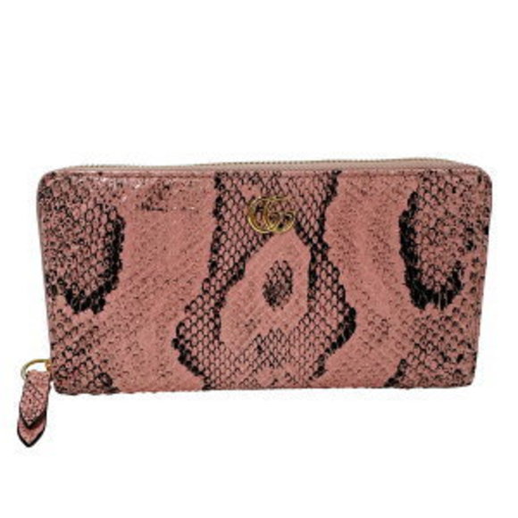 Gucci long Patent Marmont python snakeskin black Wallet pink - Picture 1 of 8
